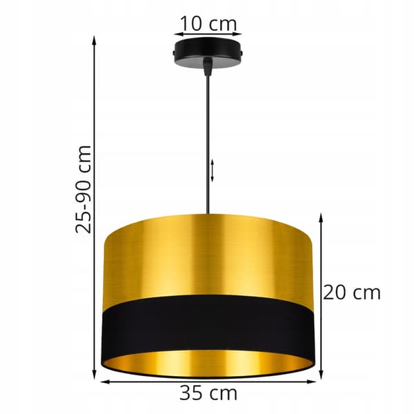 TAK HÄNGLAMPA LAMPSKÄRM GULD LED