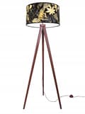 Miniatyrbild 5 av 10: GOLVLAMPA STATIV LAMPSKÄRM GULDEN BLOMMOR LED