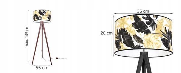 GOLVLAMPA STATIV LAMPSKÄRM GULDEN BLOMMOR LED