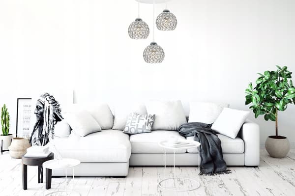 KROM HÄNGLAMPA LJUSSTAKARE TAKLAMPA LED KRISTALLER