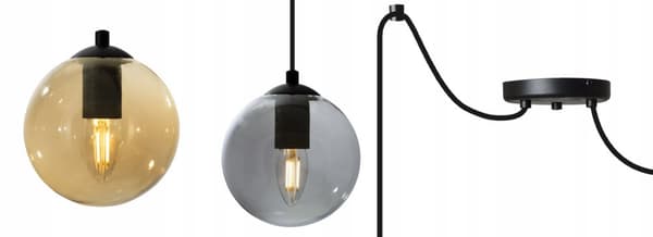 TAK HÄNGLAMPA GLASKUL SPIDER LED