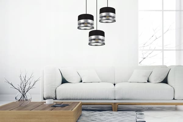 TAK HÄNGLAMPA MODERN KROM LAMPSKÄRM LED