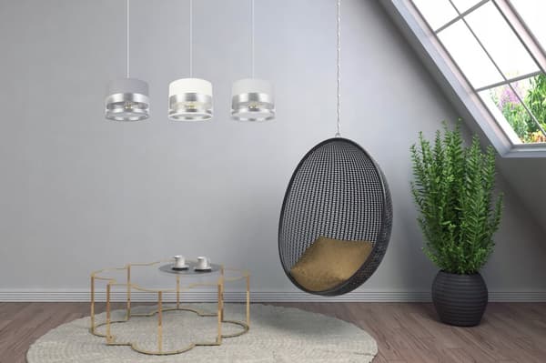 LOFT HÆNGELAMPE MODERNE KROM LAMPESKÆRM LED