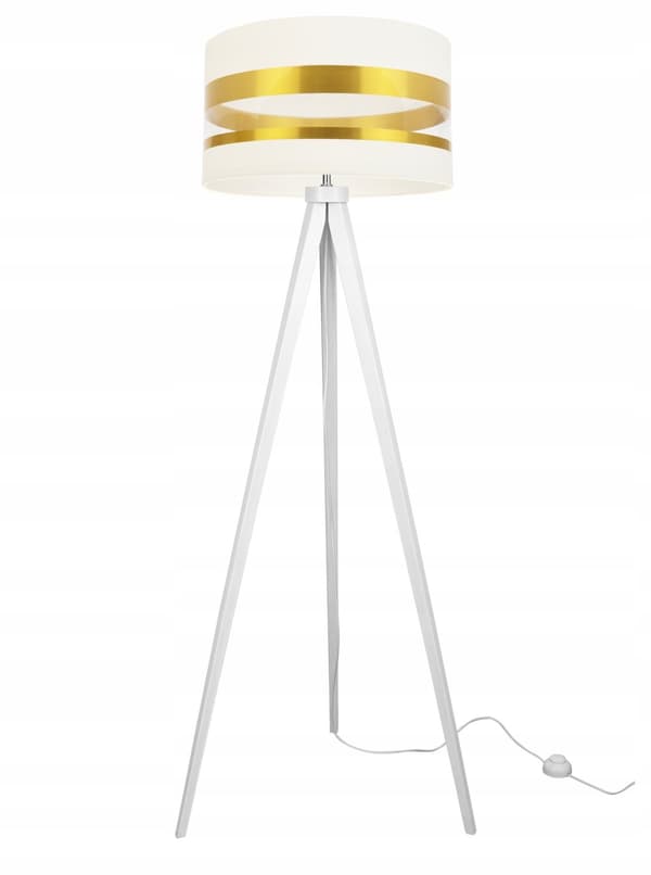 LOFT TRIPOD GULVLAMPE GULD LAMPESKÆRM LED UDVALG