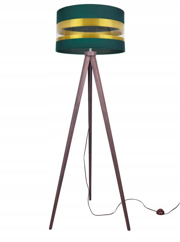 LOFT TRIPOD GULVLAMPE GULD LAMPESKÆRM LED UDVALG