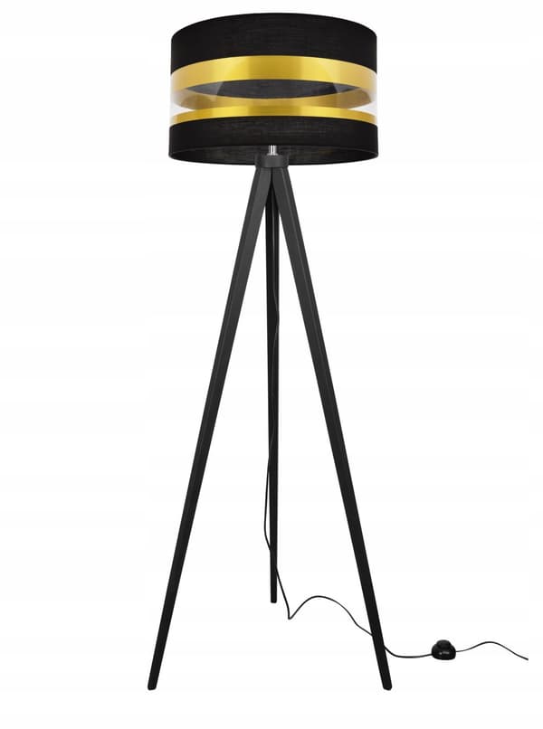 LOFT TRIPOD GULVLAMPE GULD LAMPESKÆRM LED UDVALG