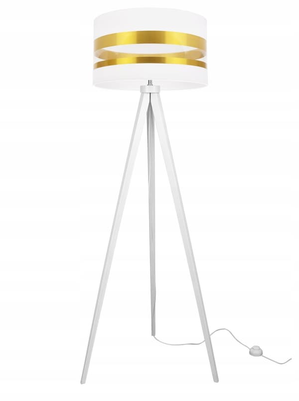 LOFT TRIPOD GULVLAMPE GULD LAMPESKÆRM LED UDVALG