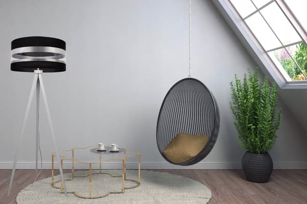 MODERN KROM STATIV GOLVLAMPA LED LAMPSKÄRM