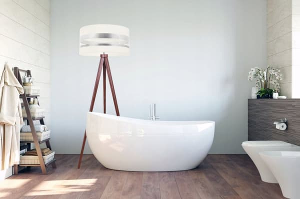 MODERN KROM STATIV GOLVLAMPA LED LAMPSKÄRM