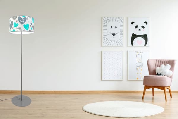 BARNLOFT GOLVLAMPA LAMPSKÄRM MÖNSTER LED