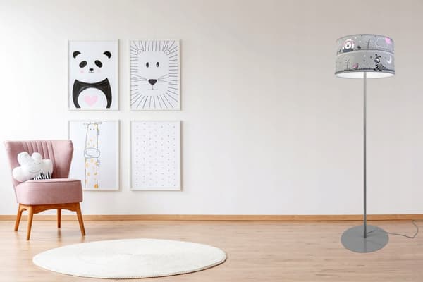 BØRNELOFT GULVLAMPE LAMPESKÆRM MØNSTER LED