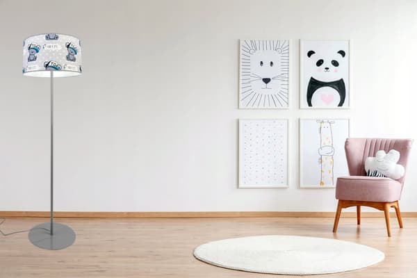 BØRNELOFT GULVLAMPE LAMPESKÆRM MØNSTER LED