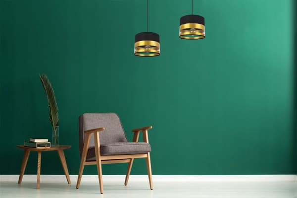 LOFT HÆNGELAMPE MODERNE GULD LAMPESKÆRM LED
