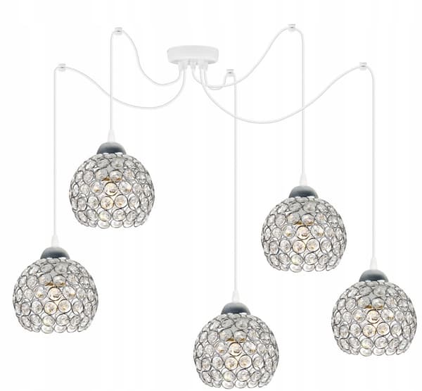 KROM EDDERKEDE HÆNGELAMPE LOFTSLAMPE KRYSTAL