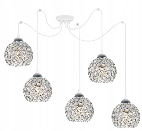 KROM EDDERKEDE HÆNGELAMPE LOFTSLAMPE KRYSTAL