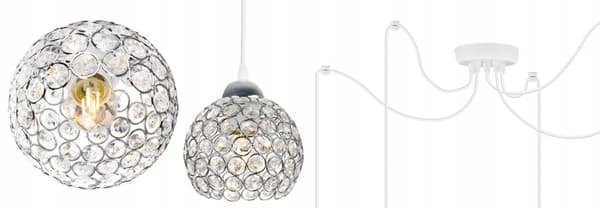 KROM EDDERKEDE HÆNGELAMPE LOFTSLAMPE KRYSTAL