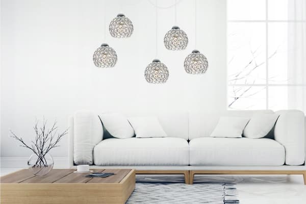 KROM EDDERKEDE HÆNGELAMPE LOFTSLAMPE KRYSTAL