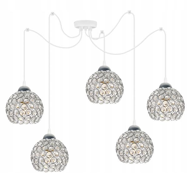 KROM EDDERKEDE HÆNGELAMPE LOFTSLAMPE KRYSTAL