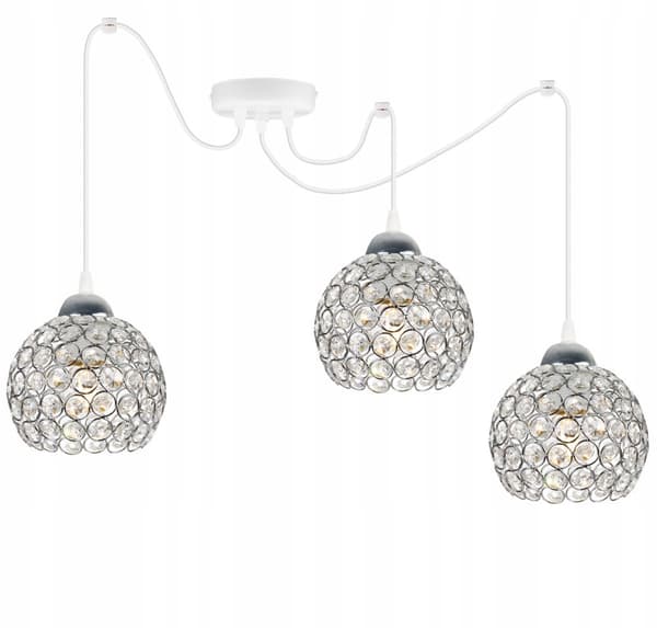 KROM EDDERKEDE HÆNGELAMPE LOFTSLAMPE KRYSTAL