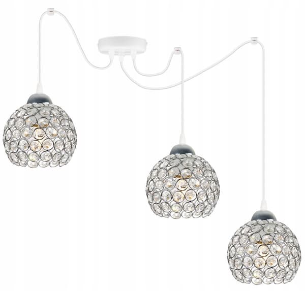 KROM EDDERKEDE HÆNGELAMPE LOFTSLAMPE KRYSTAL