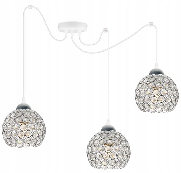 KROM EDDERKEDE HÆNGELAMPE LOFTSLAMPE KRYSTAL