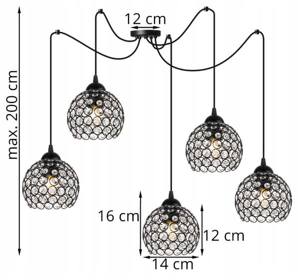 TAKHÄNGLAMPA SPIDER CRYSTAL TAKLAMPA