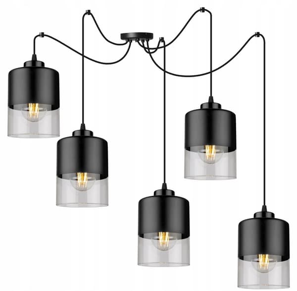 MODERNE LOFT-HÆNGELAMPE SPIDDERGLAS