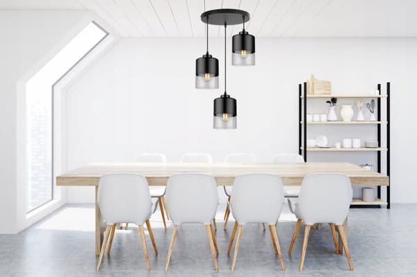 MODERNE LOFT-HÆNGELAMPE GLAS LYSEKRANT