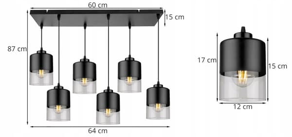 MODERN TAK HÄNGLAMPA GLAS LJUSKRAKA