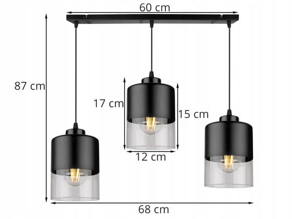 MODERNE LOFT-HÆNGELAMPE GLAS LYSEKRANT