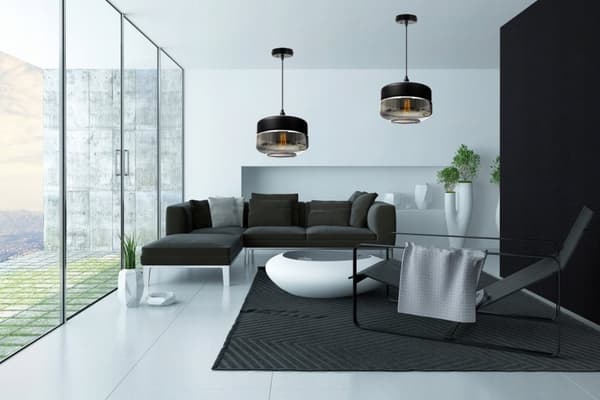 LOFTSLAMPE, GLAS PLAFON, LED SKÆRM