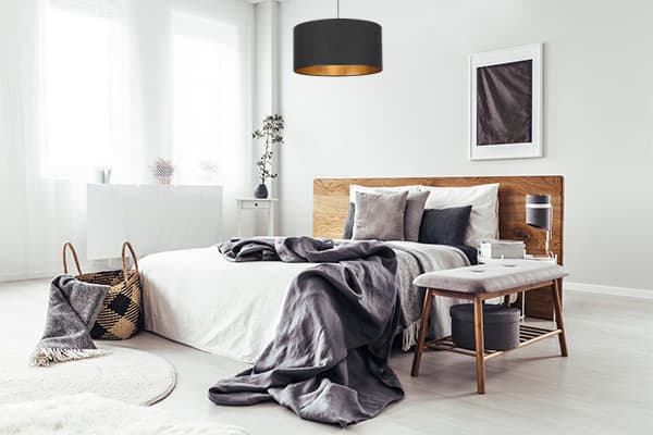 Hängande taklampa, lampskärm, svart, LED, 40 cm