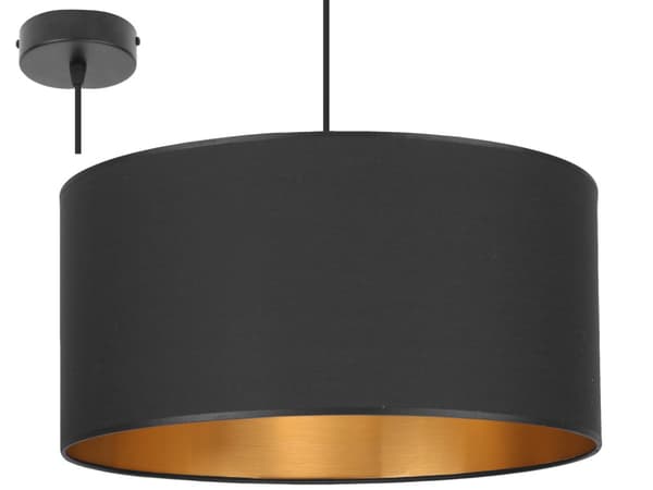 Hängande taklampa, lampskärm, svart, LED, 40 cm