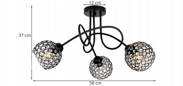 LOFTSLAMPE HÆNGENDE KRYSTAL LYSELYSE LED