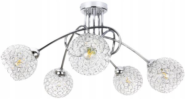 LOFTSLAMPE HÆNGENDE LYSEKRYSTAL KROM LED