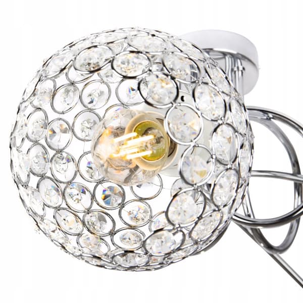 LOFTSLAMPE HÆNGENDE LYSEKRYSTAL KROM LED