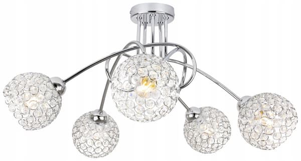 LOFTSLAMPE HÆNGENDE LYSEKRYSTAL KROM LED