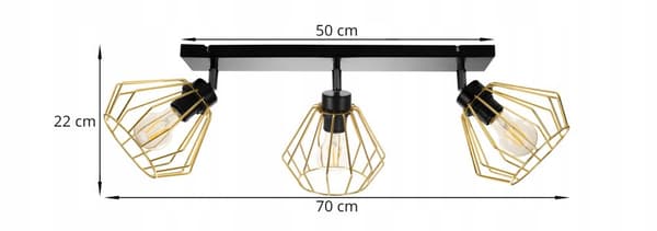 HÆNGELAMPE LOFT LYSKELYSE GYLDNE LED PLAFON