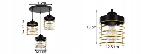 RIIPPUVALAISIN Kattokruunu GOLDEN WIRE LED