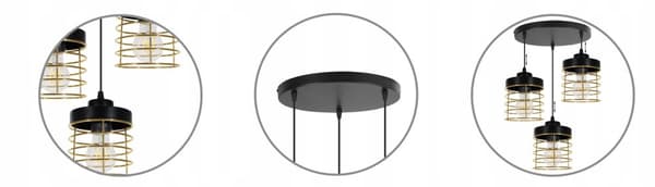 RIIPPUVALAISIN Kattokruunu GOLDEN WIRE LED