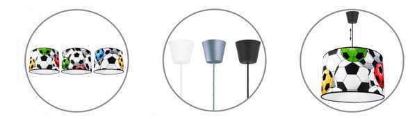 HÄNGANDE TAKLAMPA BARN LAMPSKÄRM LED KULAR