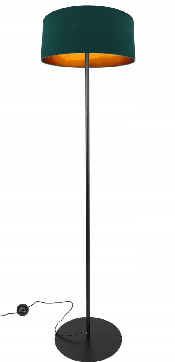 GULVLAMPE, GULD LAMPESKÆRM, moderne