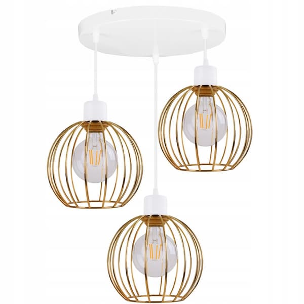 HÆNGE LOFTSLAMPE LYSKELYSE SKÆRM GULD LOFT