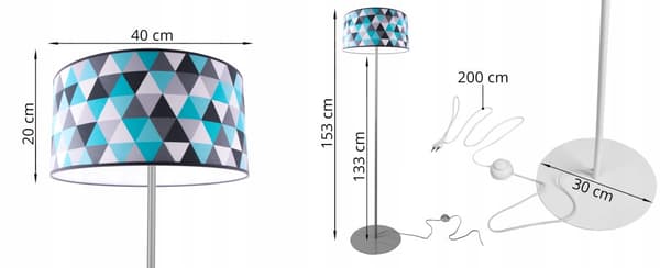 Børnegulvlampe, mønstre, LED lampeskærm