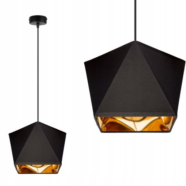 Diamant loftslampe, gyldent center, LED