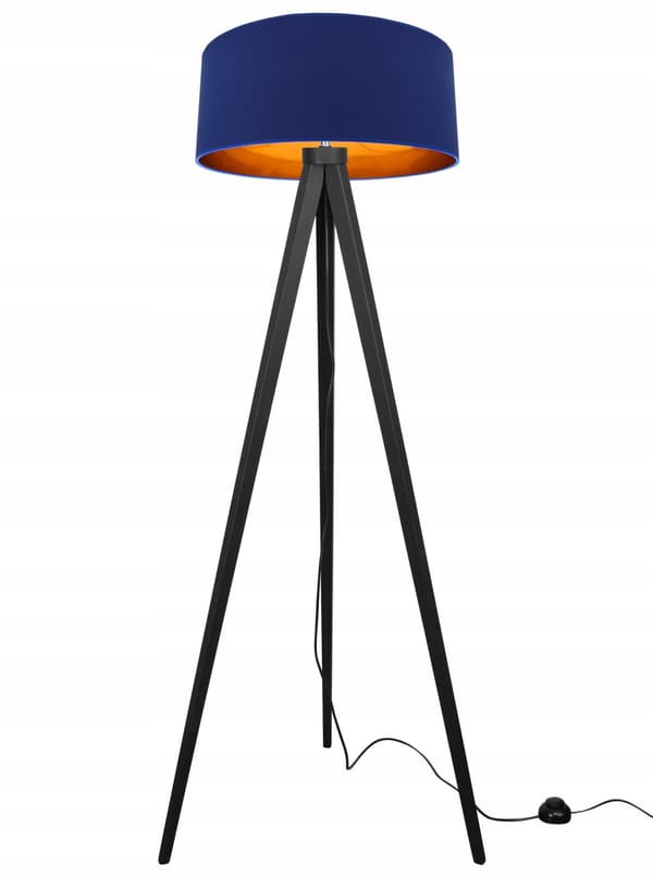 Gulvlampe stående TRIPOD guld træ