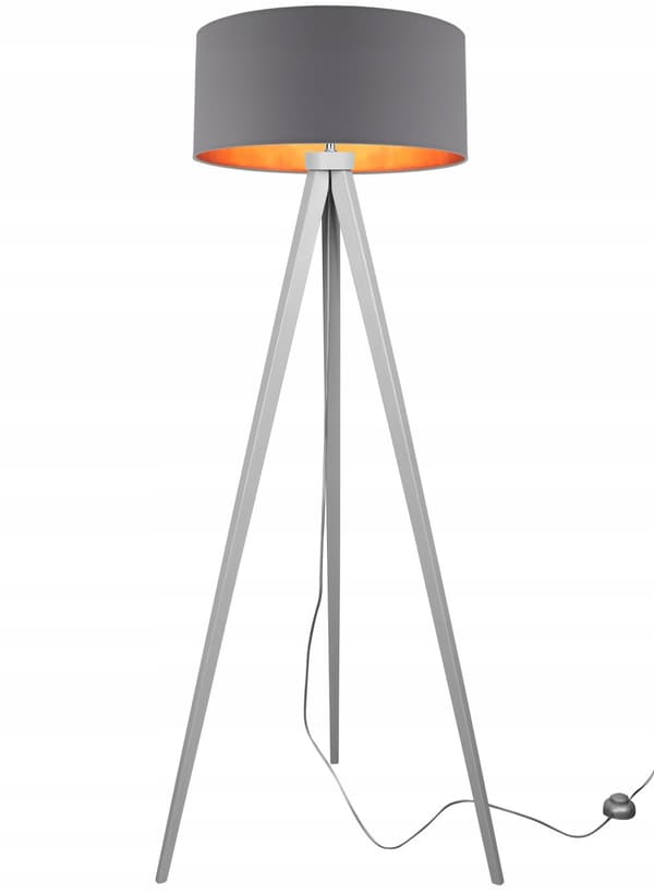 Gulvlampe stående TRIPOD guld træ