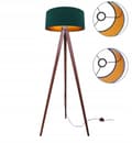 Miniatyrbillede 2 af 10: Gulvlampe stående TRIPOD guld træ
