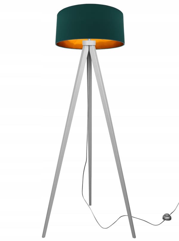 Gulvlampe stående TRIPOD guld træ