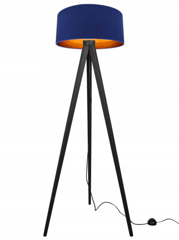 Gulvlampe stående TRIPOD guld træ